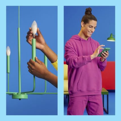 SET 3x LED RGBW Dimbar lampa C37 E14/4,9W/230V 2200-6500K CRI 90 Wi-Fi - WiZ