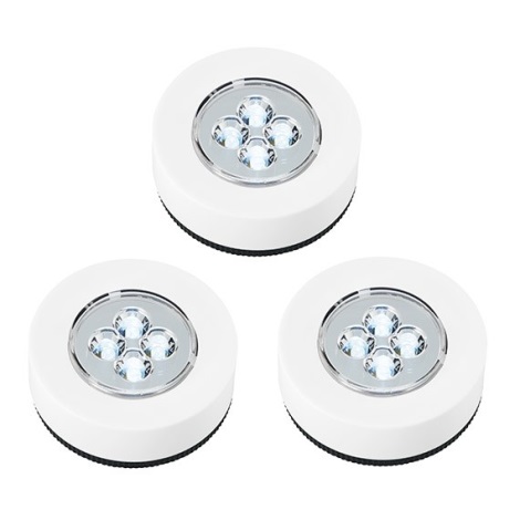 SET 3x LED Touch orienteringslampa 1xLED / 2W / 4,5V vit