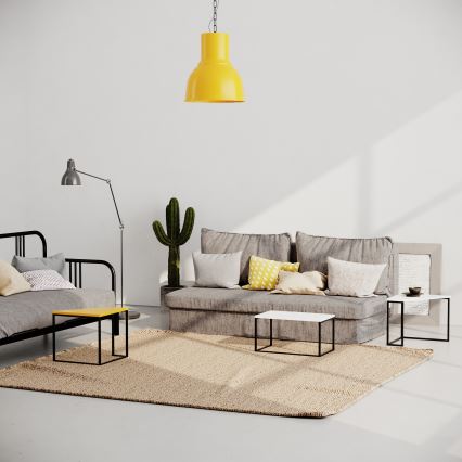 SET 3x Soffbord LADY vit/svart/gul