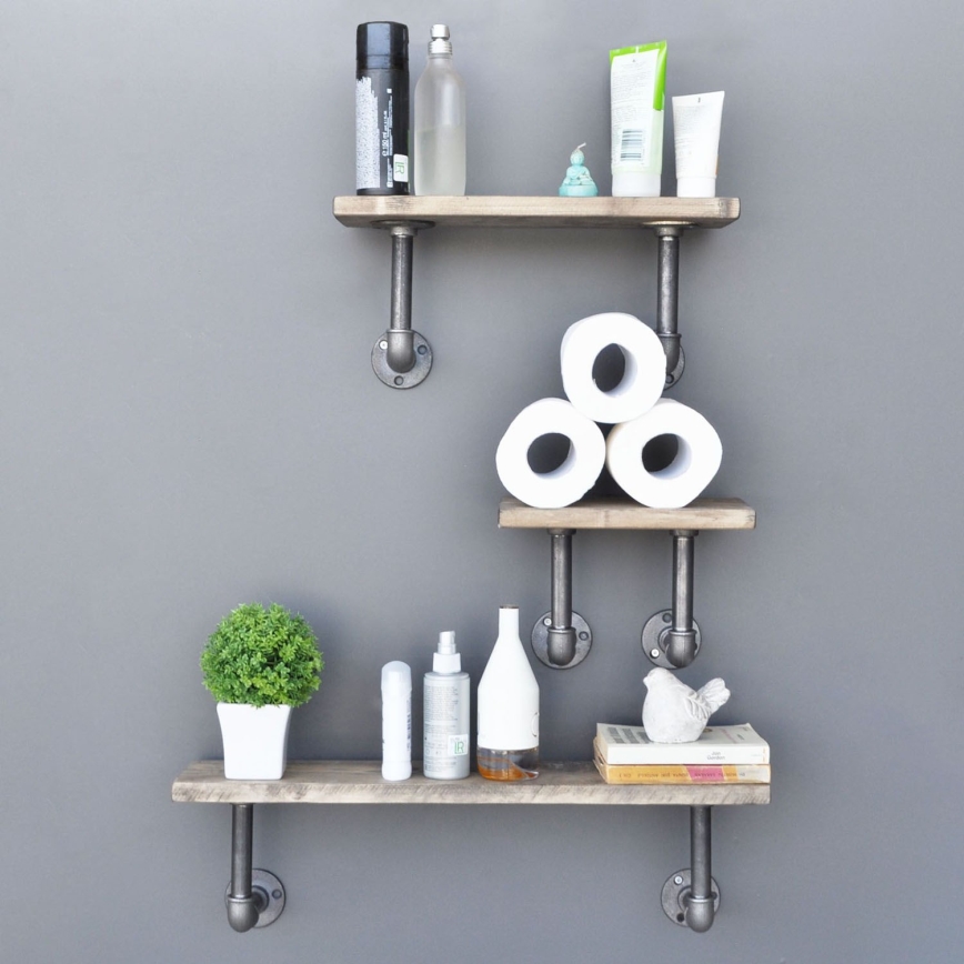 SET 3x Vägghylla BORU gran