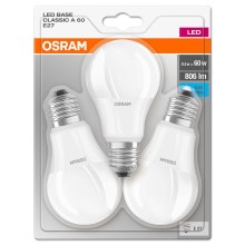 SET 3xLED-lampa E27/8,5W/230V - Osram