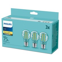 SET 3xLED-lampa Philips E27/8,5W/230V 2700K