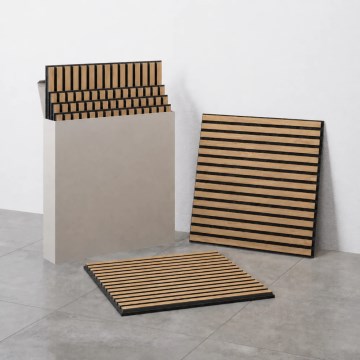Set 4x akustiska väggpaneler VASAVIK 60x60 cm, oljad ek