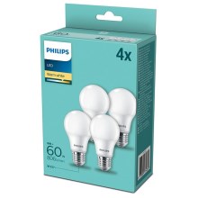 SET 4x LED Glödlampa Philips E27/8W/230V 2700K