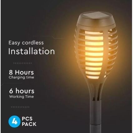SET 4x LED Solcellslampa 4xLED/3,6V 1xAAA IP44 100 mAh