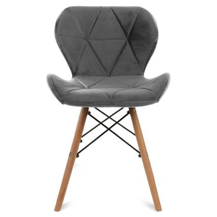 SET OM 4 TRIGO matstolar 74x48 cm ljusgrå/bok