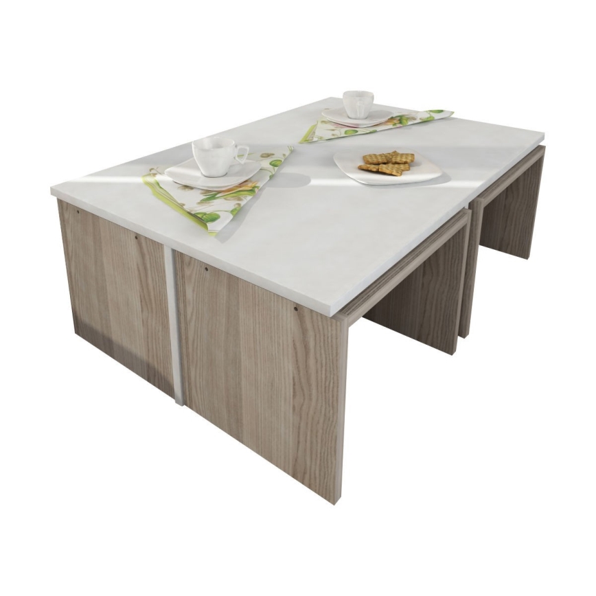 SET 4x Sidobord CHEST 29x41 cm + soffbord 32x90 cm