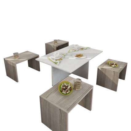 SET 4x Sidobord CHEST 29x41 cm + soffbord 32x90 cm