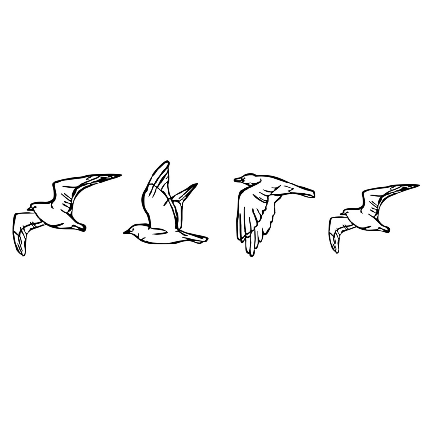 SET 4x Väggdekoration fåglar i metall