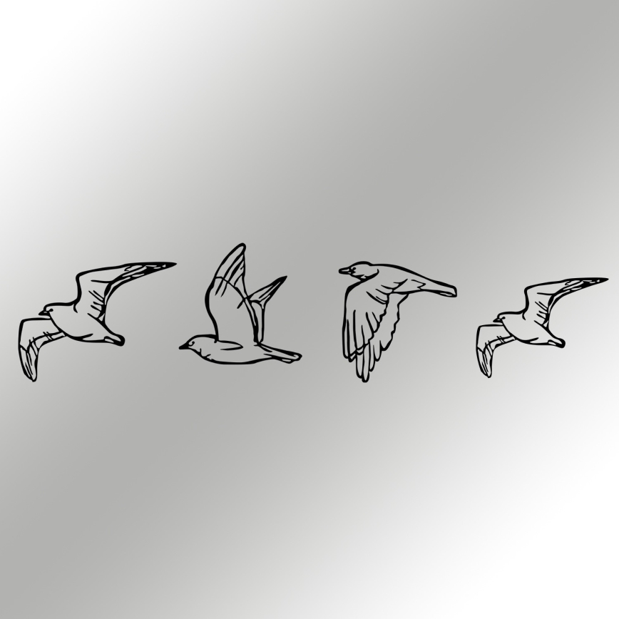 SET 4x Väggdekoration fåglar i metall