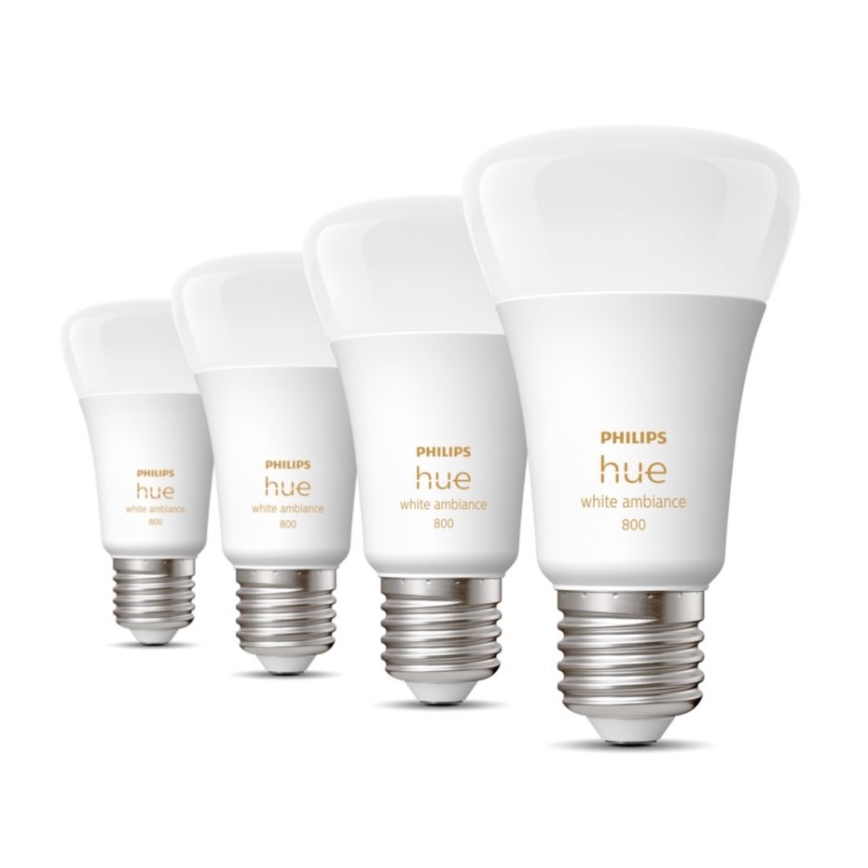 Set 4xLED ljusreglerad glödlampa  Philips Hue WHITE AMBIANCE E27/6W/230V 2200-6500K