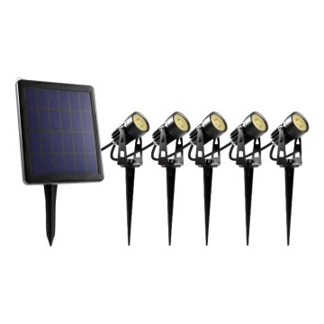 SET 5x LED Utomhuslampa med solpanel LED/4000 mAh IP44