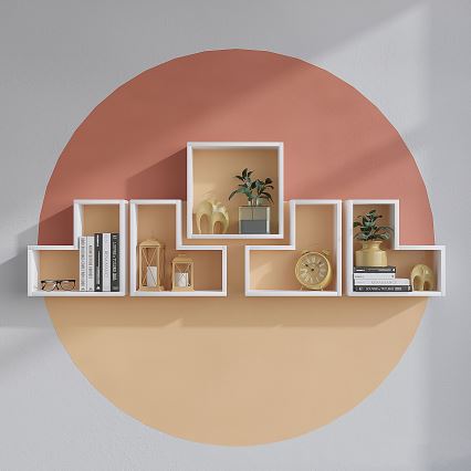 SET 5x Vägghylla ELITRA vit