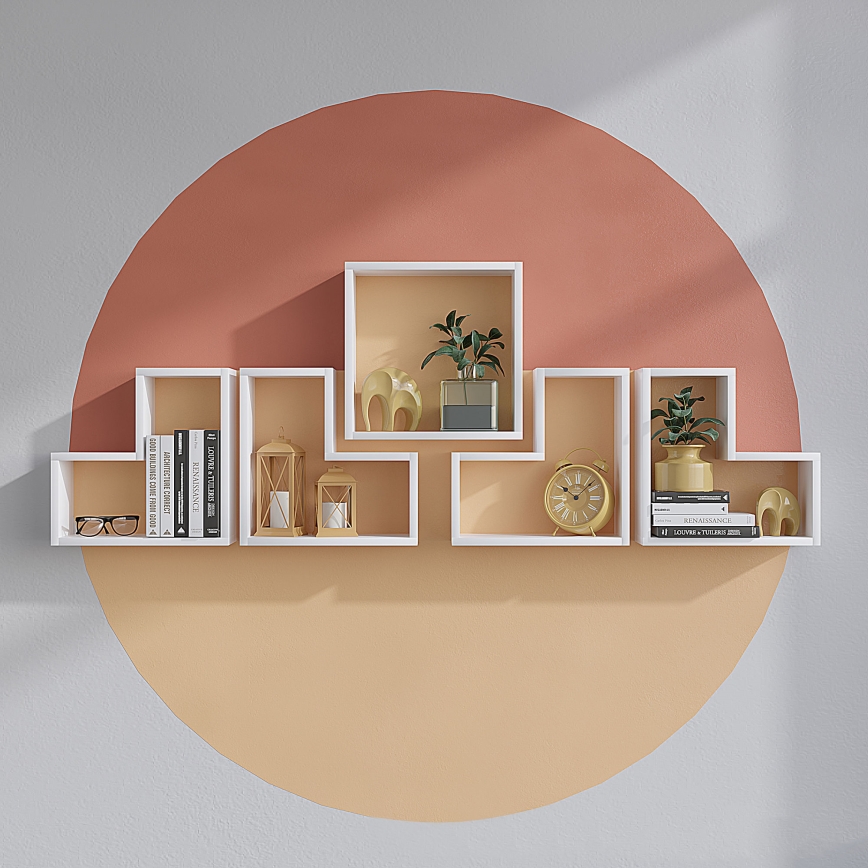 SET 5x Vägghylla ELITRA vit