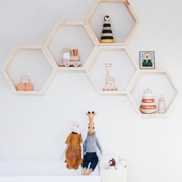 SET 5x Vägghylla RAF 36x31 cm gran