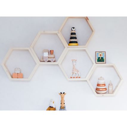 SET 5x Vägghylla RAF 36x31 cm gran