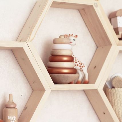 SET 5x Vägghylla RAF 36x31 cm gran