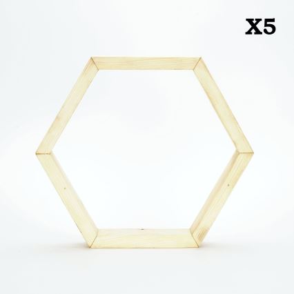 SET 5x Vägghylla RAF 36x31 cm gran