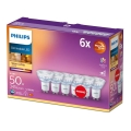 SET 6x LED Dimbar glödlampa Philips Warm Glow GU10/3,8W/230V 2200-2700K CRI 90