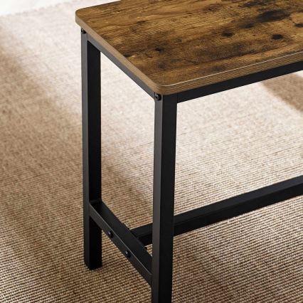 Set: barbord med 2 bänkar TREVOR, brun/svart