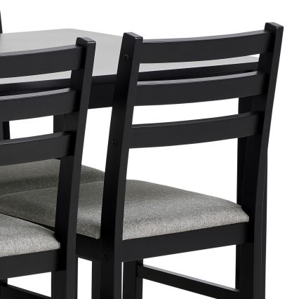 Set: Matbord + 4 stolar EMILY, svart