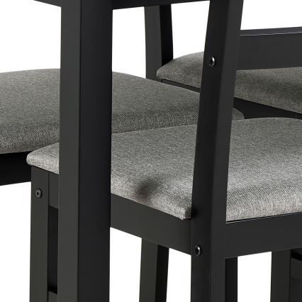 Set: Matbord + 4 stolar EMILY, svart