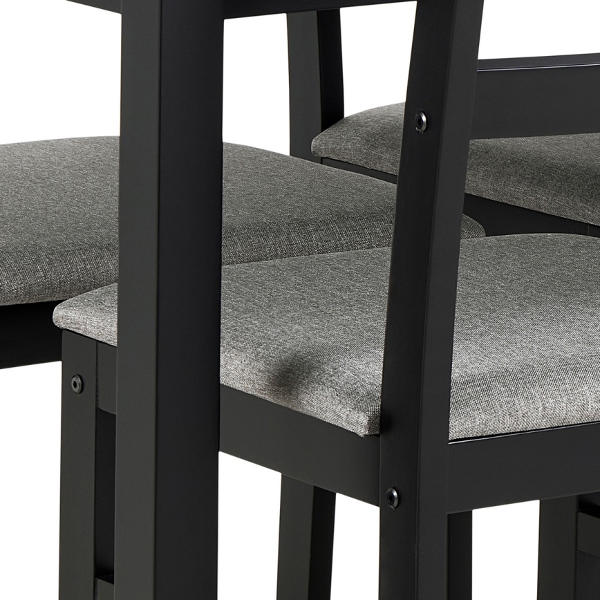 Set: Matbord + 4 stolar EMILY, svart