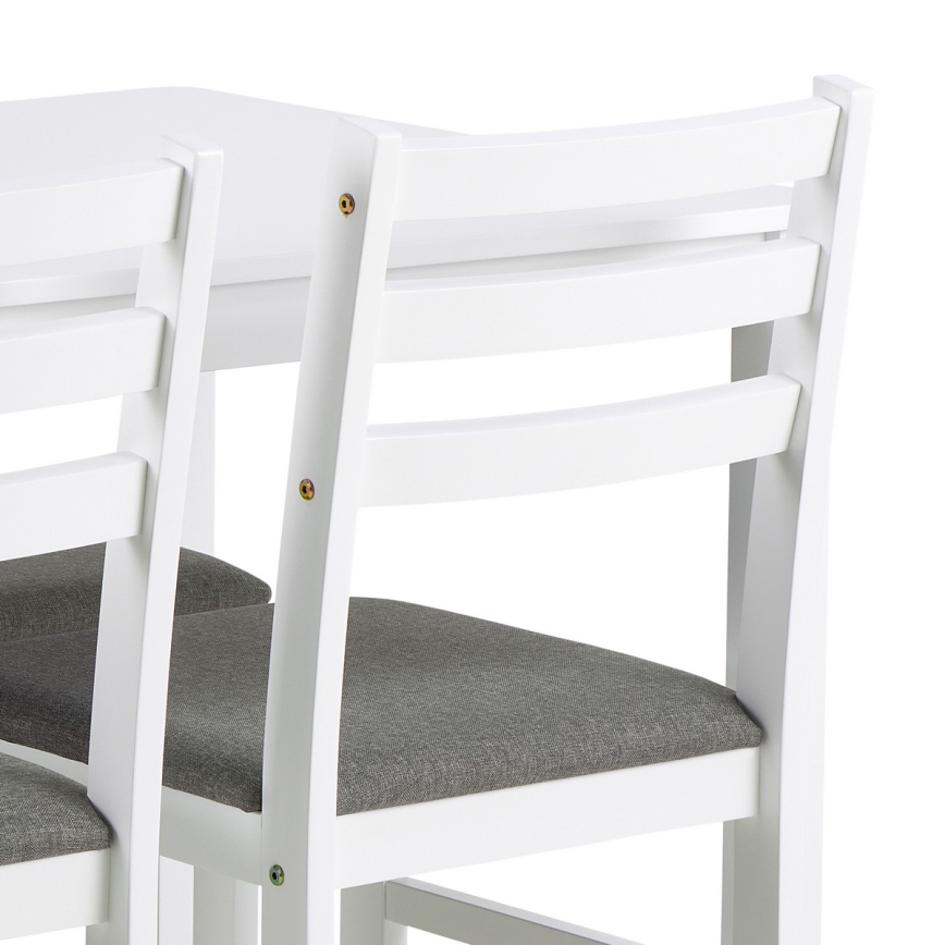 Set: matbord med 4 stolar EMILY, vit