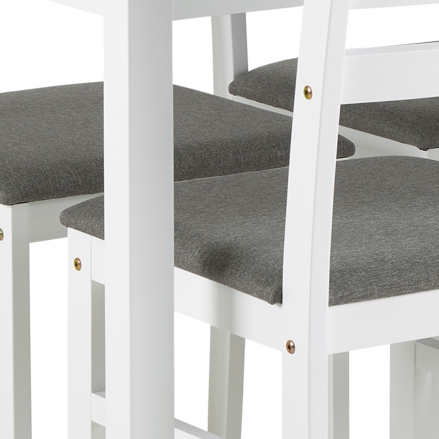 Set: matbord med 4 stolar EMILY, vit