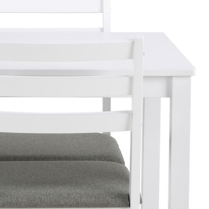 Set: matbord med 4 stolar EMILY, vit
