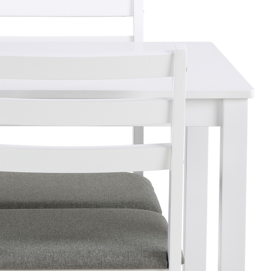 Set: matbord med 4 stolar EMILY, vit