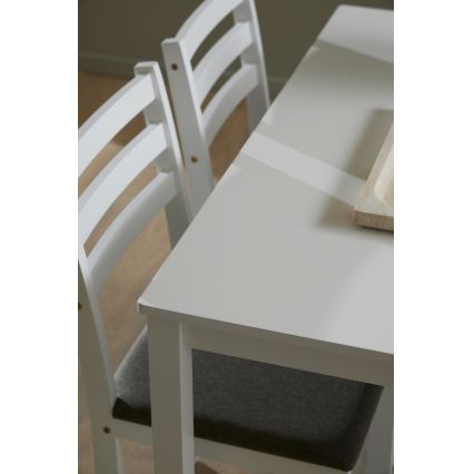 Set: matbord med 4 stolar EMILY, vit