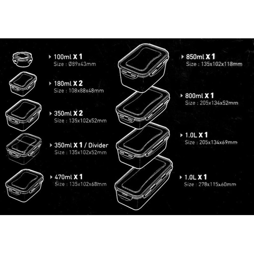 Set med 11 matförvaringsburkar LOCK