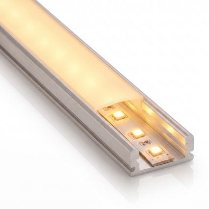 Set 1x LED-remsa med rörelsesensor FLEX LED/3,6W/4xAA 2 m + 2x infällda profiler 1 m silver/vit