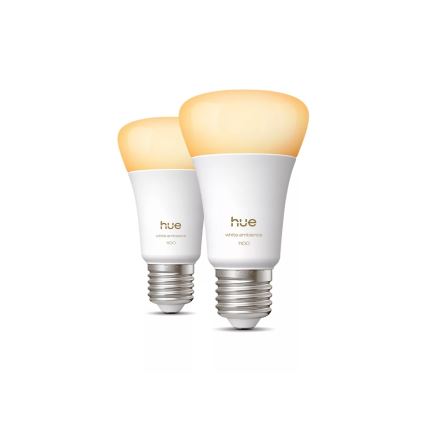 Set om 2 dimbara LED-lampor Philips Hue WHITE AMBIANCE E27/8,1W/230V 1000-20000K