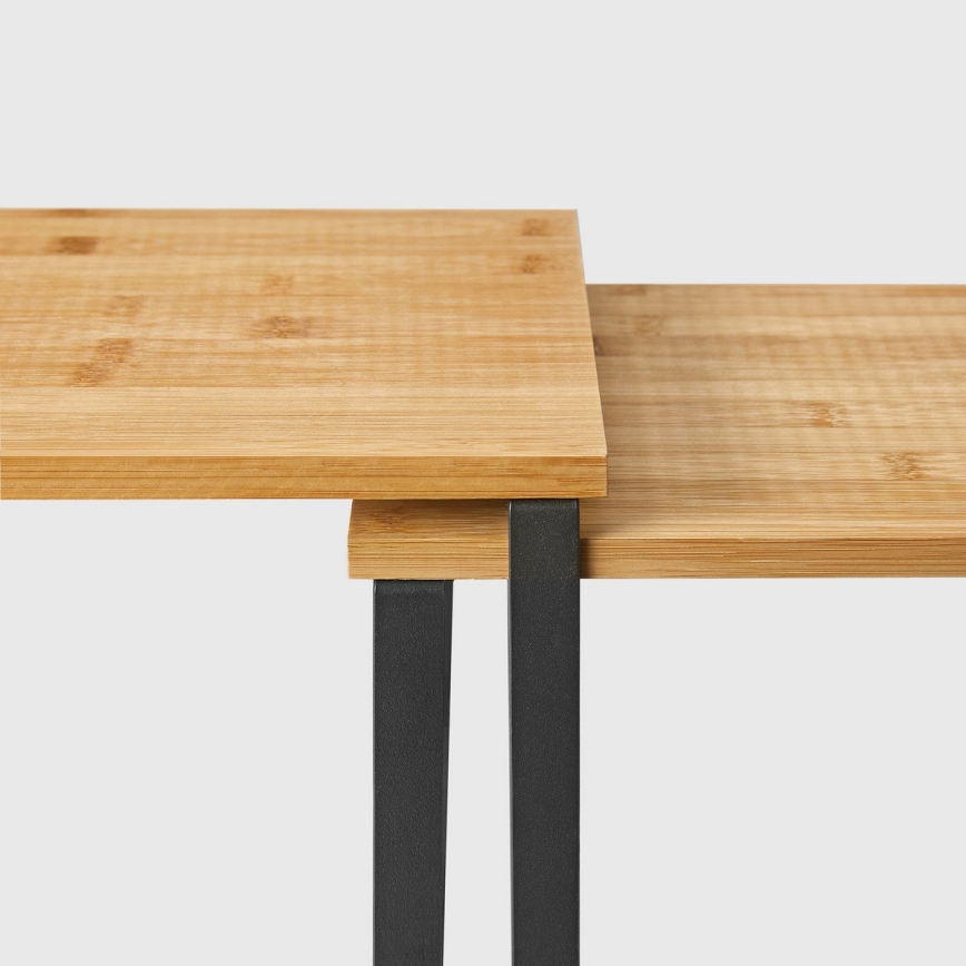 Set med 2 förvaringshyllor MARGE, svart/brun