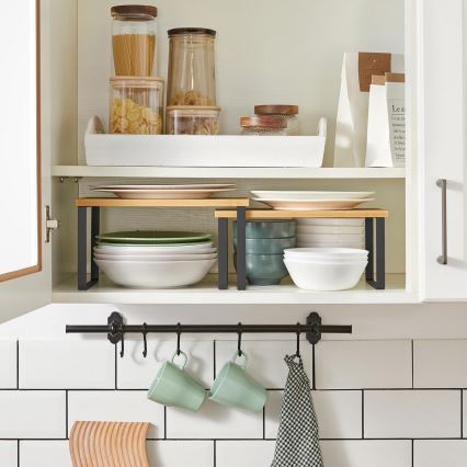 Set med 2 förvaringshyllor MARGE, svart/brun