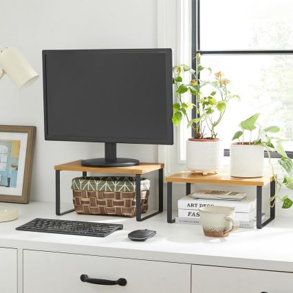 Set med 2 förvaringshyllor MARGE, svart/brun