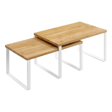 Set med 2 förvaringshyllor MARGE, vit/brun