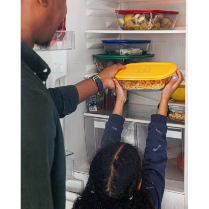 Set med 2 glasförvaringsburkar för livsmedel PYREX 1,2/2,5 l