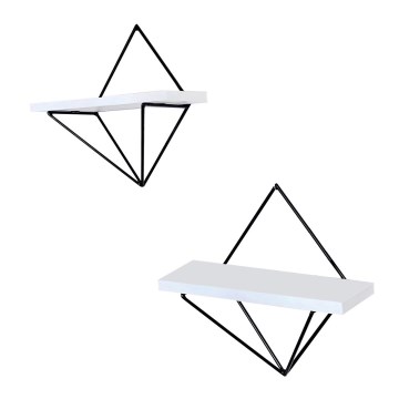 Set med 2 hyllor DIA, vit/svart