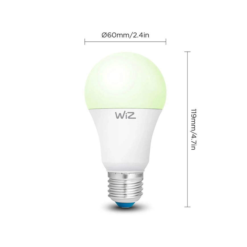 Set om 2 LED RGBW dimbara A60-lampor E27/9W/230V 2200-6500K Wi-Fi + fjärrkontroll - WiZ