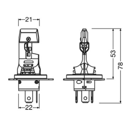 Set med 2 LED-strålkastarlampor NIGHT BREAKER SPEED H4 P43T/14W/12V 6000K - Osram