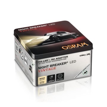 Set med 2 LED-strålkastarlampor NIGHT BREAKER VINTAGE H4 P43T/20W/12V 3000K - Osram