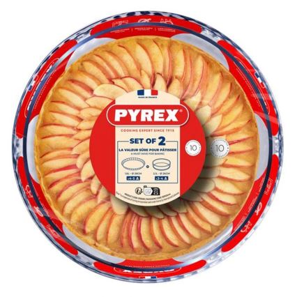 Set med 2 pajformar PYREX, Ø 26/28 cm