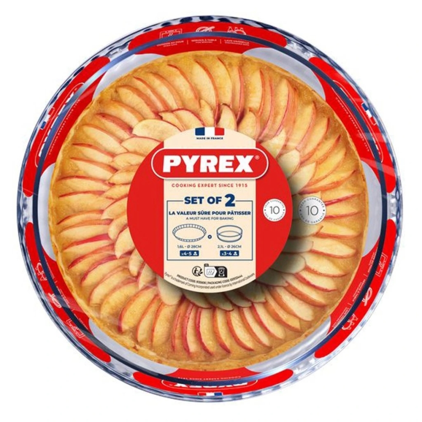 Set med 2 pajformar PYREX, Ø 26/28 cm