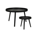 Set med 2 soffbord VERDE Ø 60/38 cm svart