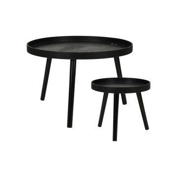 Set med 2 soffbord VERDE Ø 60/38 cm svart