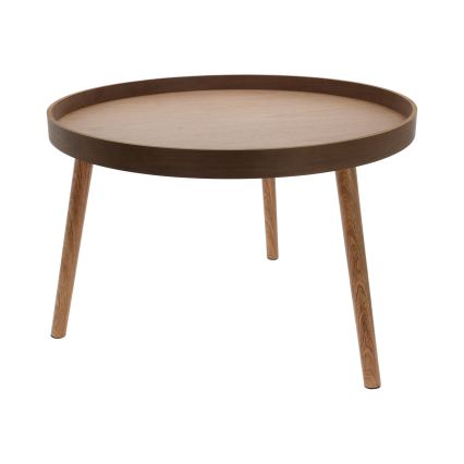 Set med 2 soffbord VERDE Ø 60/38 cm, valnöt