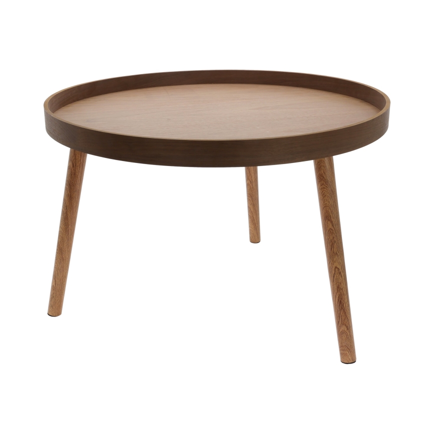 Set med 2 soffbord VERDE Ø 60/38 cm, valnöt